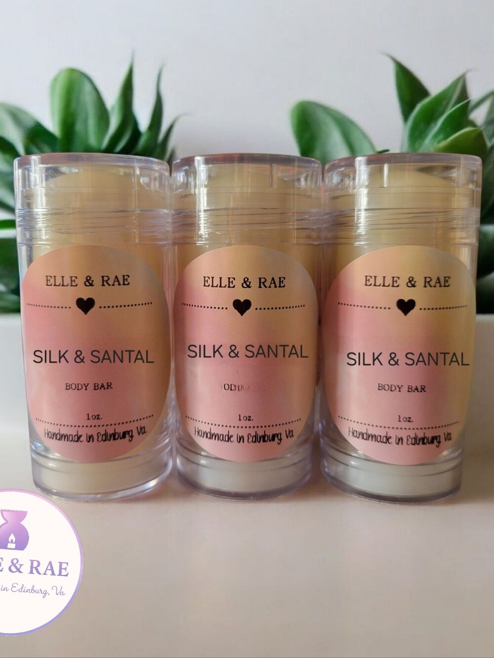 Elle & Rae Silk & Santal Body Bar Lotion Stick - Pink